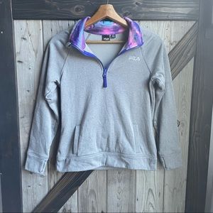 Fila 1/4 zip gray pullover size xl(16)